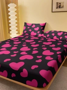 愛心圖案床墊套 - 彩色 - 查看 2