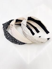 3入組女士碎花圖案結飾波西米亞髮箍適用於頭髮裝飾用品 - 彩色 - 查看 5