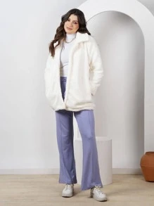Women Faux Fur Coats - Blanco - Ver 2