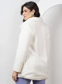 Women Faux Fur Coats - Blanco - Ver 9