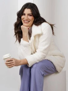 Women Faux Fur Coats - Blanco - Ver 8