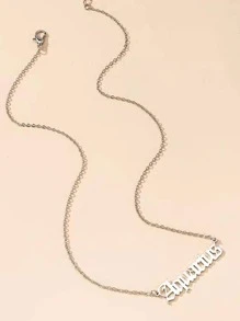 1入組不鏽鋼星座宇宙星空系列英文字母吊墜項鍊 - 銀色 - 查看 8