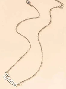 1入組不鏽鋼星座宇宙星空系列英文字母吊墜項鍊 - 銀色 - 查看 6