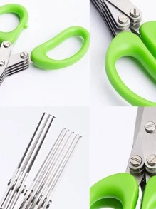 1 pieza Tijeras de acero inoxidable cocina - Verde - Ver 8