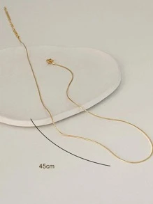 Minimalist Chain Necklace - Yellow Gold - View 6