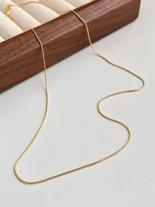 Minimalist Chain Necklace - Yellow Gold - View 2