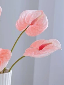 1 件/3 件/5 件豪华长 61 厘米/24 英寸假红棕榈叶软橡胶 3D 印花逼真红棕榈，摄影道具，插花材料，绿植，情人节，礼物