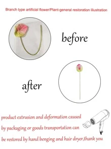 1 件/3 件/5 件豪华长 61 厘米/24 英寸假红棕榈叶软橡胶 3D 印花逼真红棕榈，摄影道具，插花材料，绿植，情人节，礼物