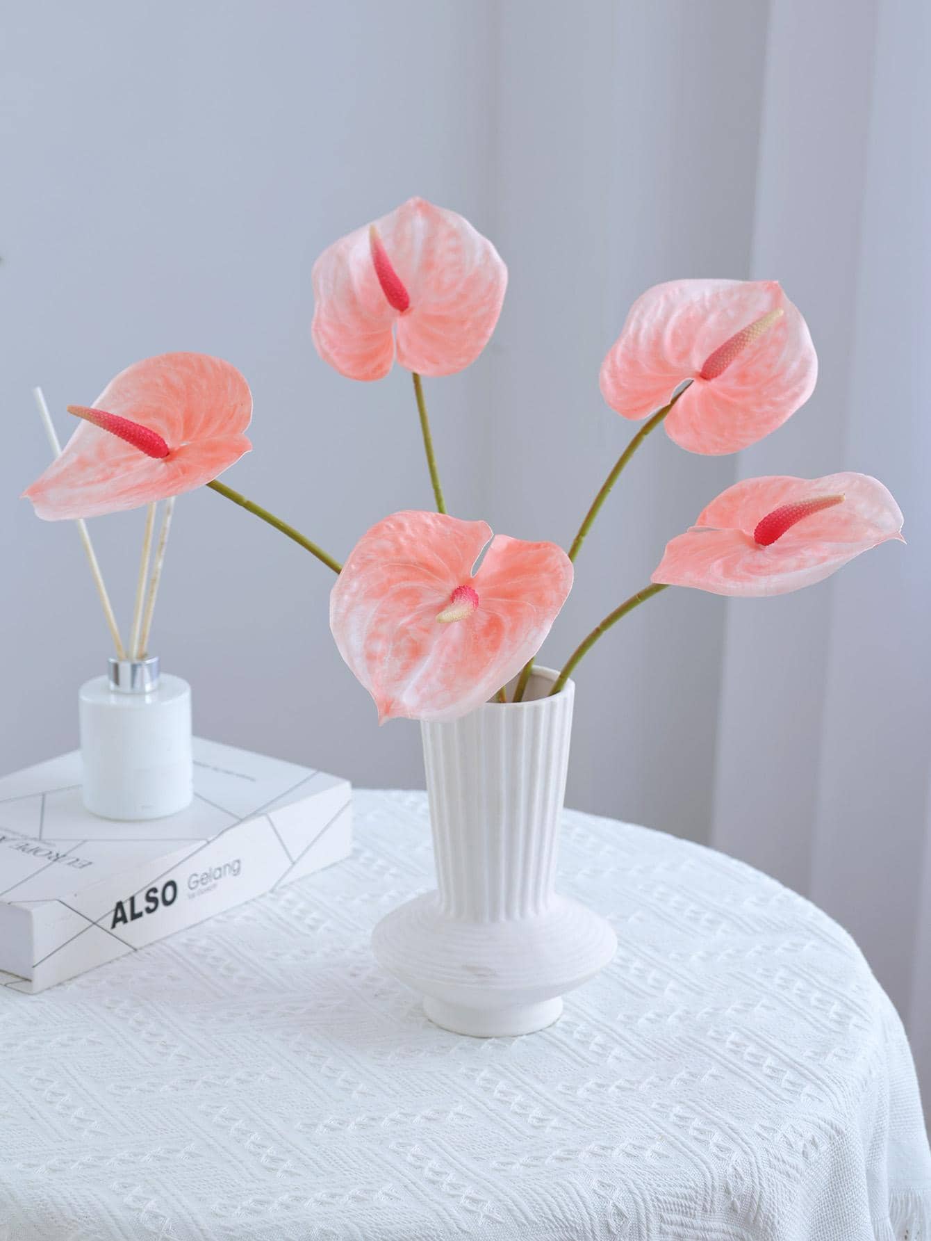 1 件/3 件/5 件豪华长 61 厘米/24 英寸假红棕榈叶软橡胶 3D 印花逼真红棕榈，摄影道具，插花材料，绿植，情人节，礼物