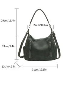 極簡流浪包綠色PU皮革