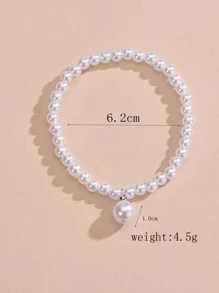 Vòng chân đính cườm giả ngọc trai - trắng - Xem 4