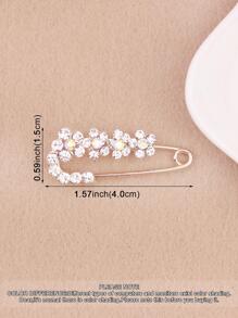 Women Rhinestone Flower Decor Glamorous Scarf Pin For Daily Life Elegant Accessories Women Brooch - Gold - View 4