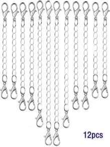 Bộ làm trang sức tự làm với chuỗi mở rộng, kẹp tôm hùm, 12 cái/bộ - Rô-đi-um - Xem 12