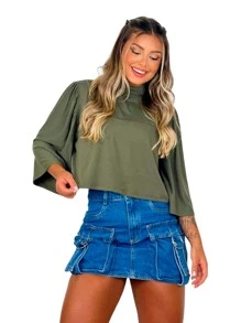 Women Blouses - Verde militar - Ver 2