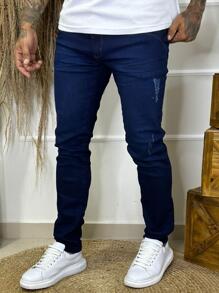 Men Jeans - 深色水洗藍 - 查看 1