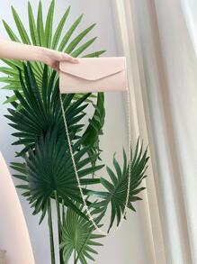 REMANLAND Minimalist Flap Envelope Bag Solid Colour Elegant Style - Khaki - View 8