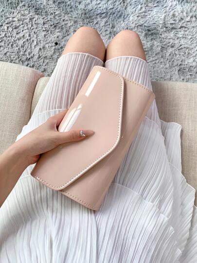 REMANLAND Minimalist Flap Envelope Bag Solid Colour Elegant Style
