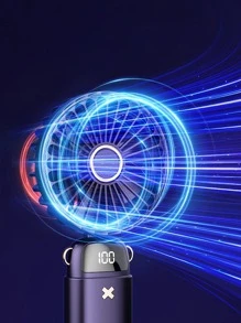 1入組塑料迷你風扇，現代紫色數字顯示戶外手持風扇 - 紫色 - 查看 4