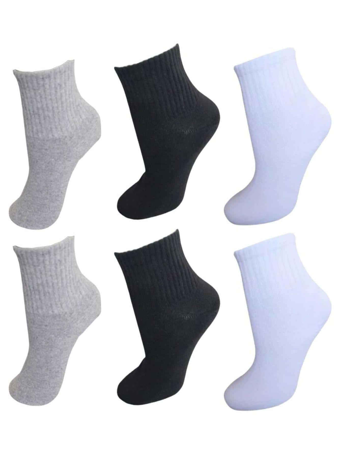 Kit 6 Pares De Meias Cano Alto Infantil Juvenil Unissex