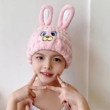 1pc Cartoon Hair Drying Cap Home Bathroom Decor Back To School Hair Bonnet Shower Towels For Beauty Salon, Hotel Sports,Home Essentials, Towel, Skin Care