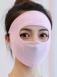 Pink Full Face Breathable Sun Protection Riding Mask, UV Protection With Mesh Fabric Mouth Cover - Pink - View 2