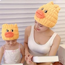 1pc Cartoon Hair Drying Cap Home Bathroom Decor Back To School Hair Bonnet Shower Towels For Beauty Salon, Hotel Sports,Home Essentials, Towel, Skin Care