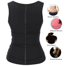 1入組女式實心腰部訓練器可收緊塑身衣 - 黑色 - 查看 6