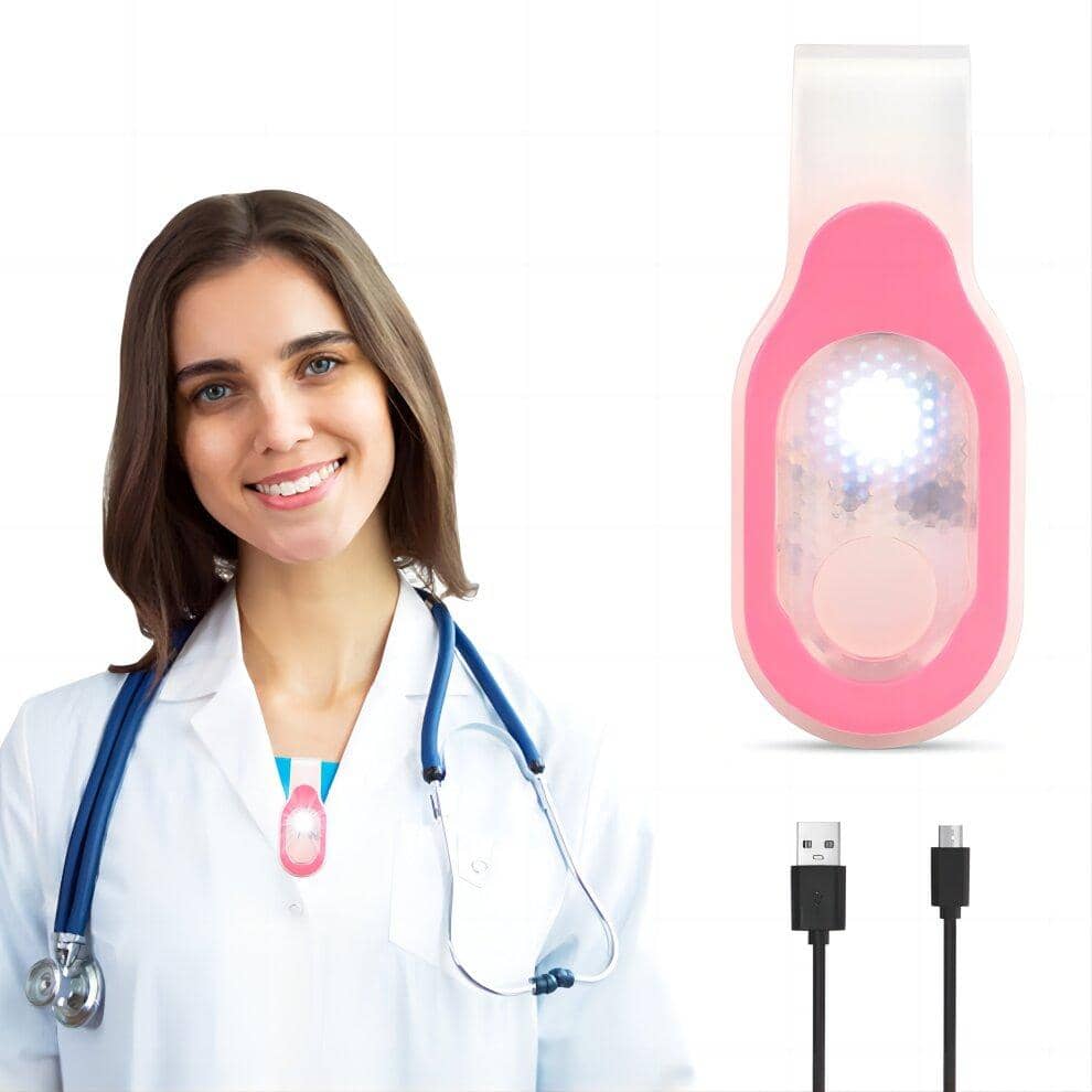 可充電護士夜燈,護士夜班必備,可掛在手上的緊急led手電筒,適用於步行、奔跑、外出和寵物緊急情況 - 粉色 - 查看 1