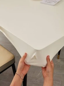 1 szt. Prostokątny wodoodporny obrus w jednolitym kolorze, prosty styl, olejoodporny, luksusowy, pyłoszczelny, prostokątny obrus, odpowiedni na biurko, stół w jadalni, stolik kawowy, do użytku domowego