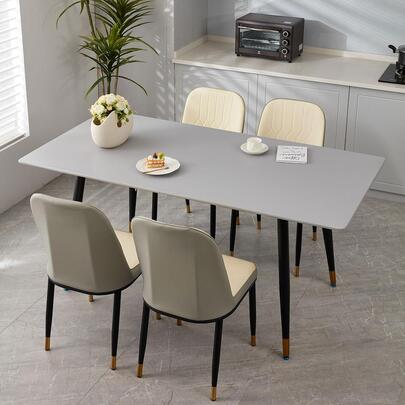 1PC Rectangular Solid Color Waterproof Tablecloth, Simple Style, Oil-Proof, Luxurious, Dust-Proof, Rectangular Tablecloth, Suitable For Desk, Dining Table, Coffee Table, Home Use