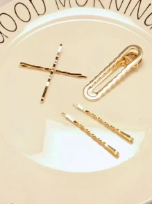 1 bộ kẹp tóc tối giản - Vàng - Xem 1