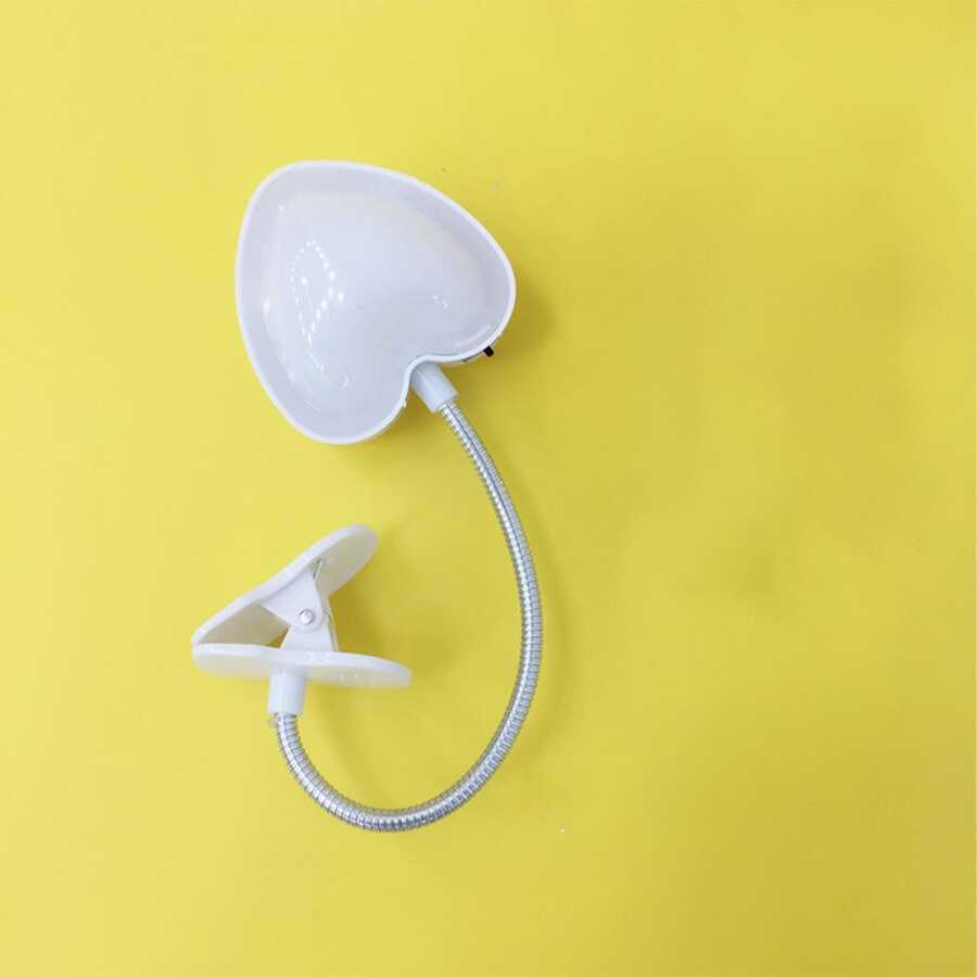 1 pieza mini ABS Libro moderno blanco Luz de lectura con abrazadera para casa - Blanco - Ver 1
