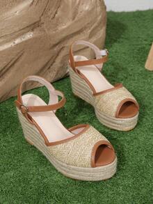 Dép quai ngang mắt cá chân Espadrille dành cho nữ - màu nâu - Xem 6