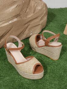 Dép quai ngang mắt cá chân Espadrille dành cho nữ - màu nâu - Xem 7