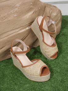 Dép quai ngang mắt cá chân Espadrille dành cho nữ - màu nâu - Xem 8