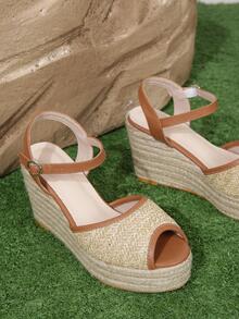 Dép quai ngang mắt cá chân Espadrille dành cho nữ - màu nâu - Xem 5