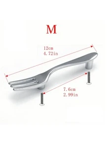 1pc Cutlery Shaped Cabinet Handle - Black - View 4