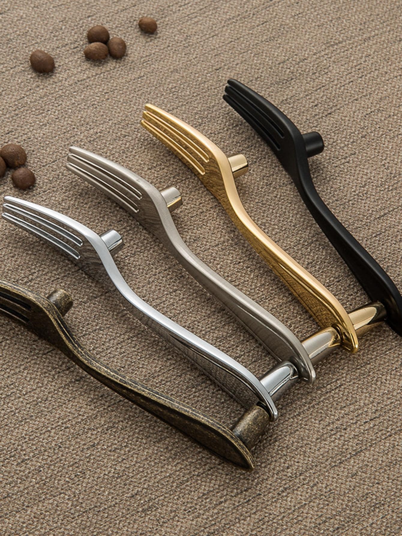 1入組鋅合金抽屜拉手，創意餐具設計家用抽屜拉手 - 金色 - 查看 1