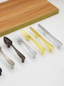 1入組鋅合金抽屜拉手，創意餐具設計家用抽屜拉手 - 金色 - 查看 2