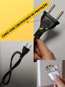 Extensão elétrica 2,3,5 E 10 Metros Extensão de Energia 3 Tomadas Multiuso Universal 10 Amperes - Preto - Visão 8