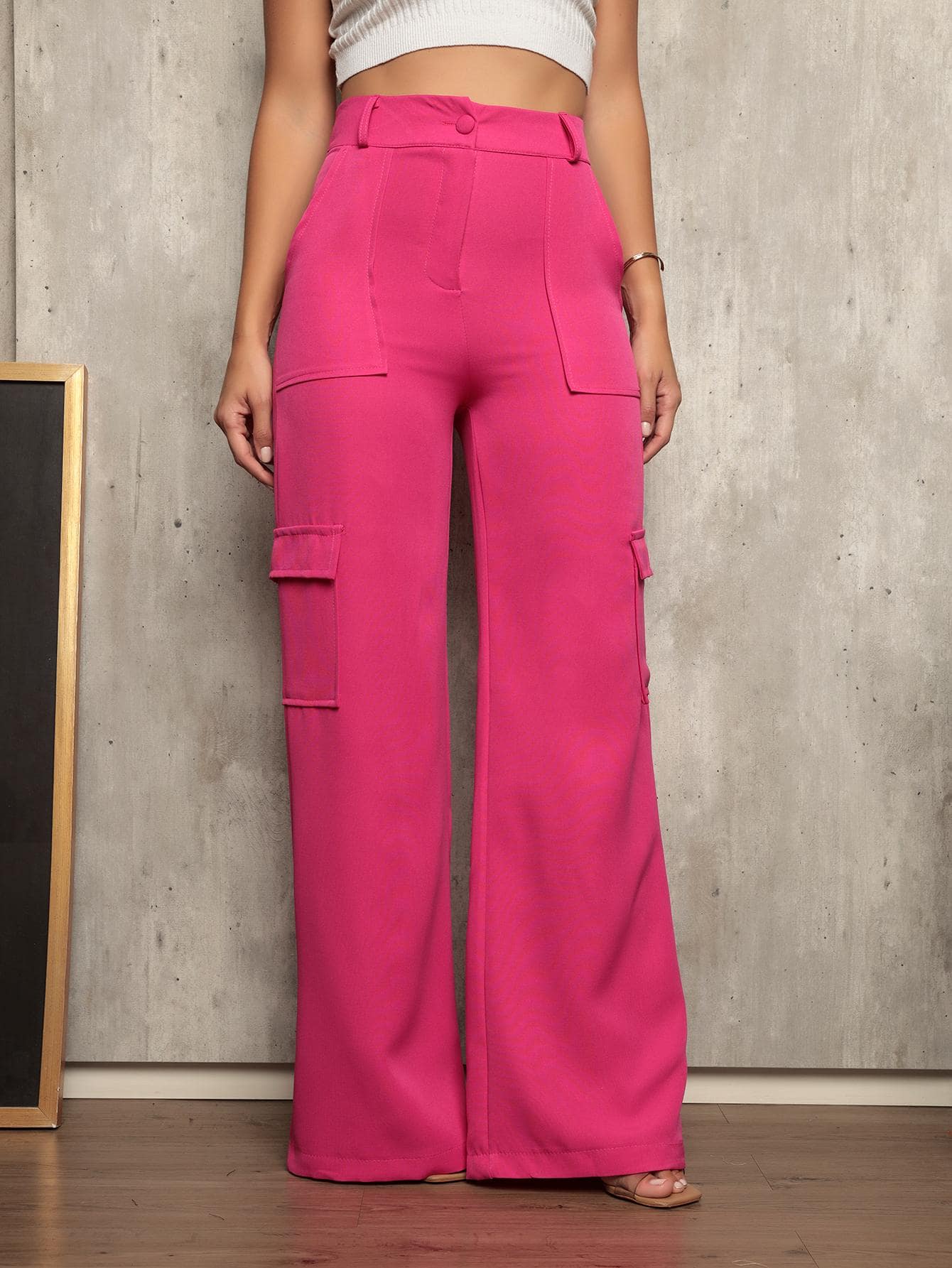 Women Pants - Hot Pink - View 1