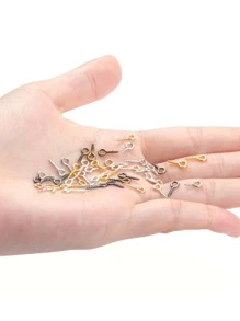 1 gói Vít Mắt/Ghim Mắt/Peg Cho DIY Phụ Kiện Trang Sức - Bạc - Xem 4