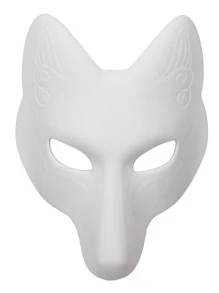 1pc Unisex Solid Fox Design Fashion Costume Face Shield For Party - White - View 2