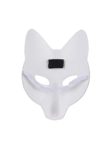1pc Unisex Solid Fox Design Fashion Costume Face Shield For Party - White - View 3