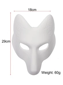1pc Unisex Solid Fox Design Fashion Costume Face Shield For Party - White - View 5