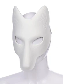 1pc Unisex Solid Fox Design Fashion Costume Face Shield For Party - White - View 4