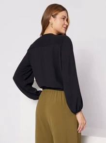 Women Blouses - 黑色 - 查看 2