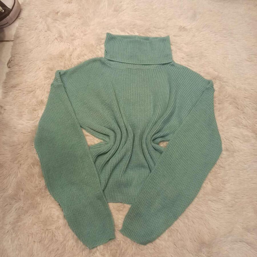 Women Sweaters - 橄欖綠 - 查看 1