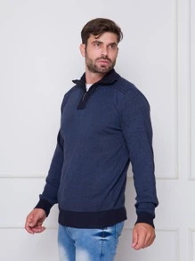Men Sweaters - Màu xanh lam - Xem 3