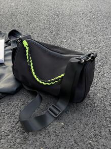 中等流浪包素色休閒風格 - 黑色 - 查看 4